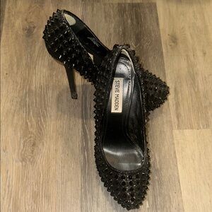 Steve Madden Black Stiletto Heels with Studded Design